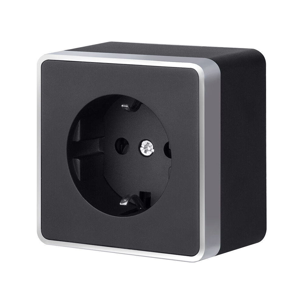 Розетка с заземлением Werkel Gallant (черный с серебром) W5071034 4690389164507 a051148 в Санкт-Петербурге