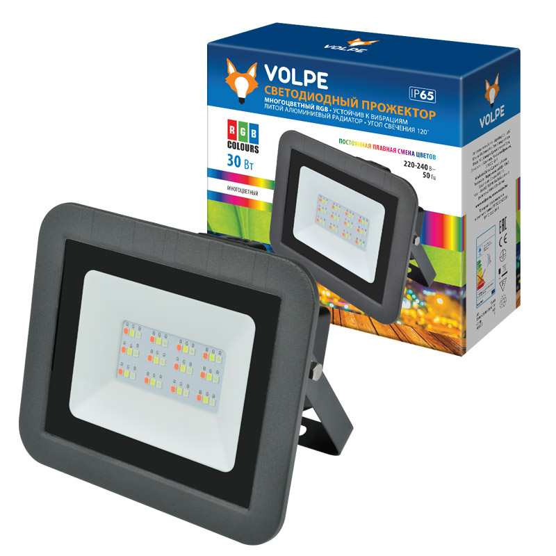 Прожектор Volpe ULF-Q511 30W/RGB IP65 220-240В BLACK картон в Санкт-Петербурге
