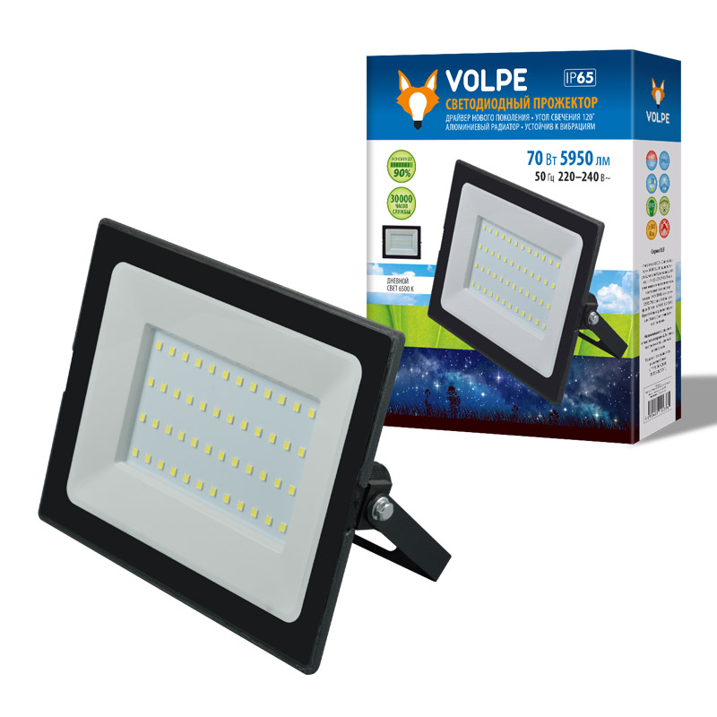 Прожектор Volpe ULF-Q513 70W/6500K IP65 220-240В BLACK картон в Санкт-Петербурге