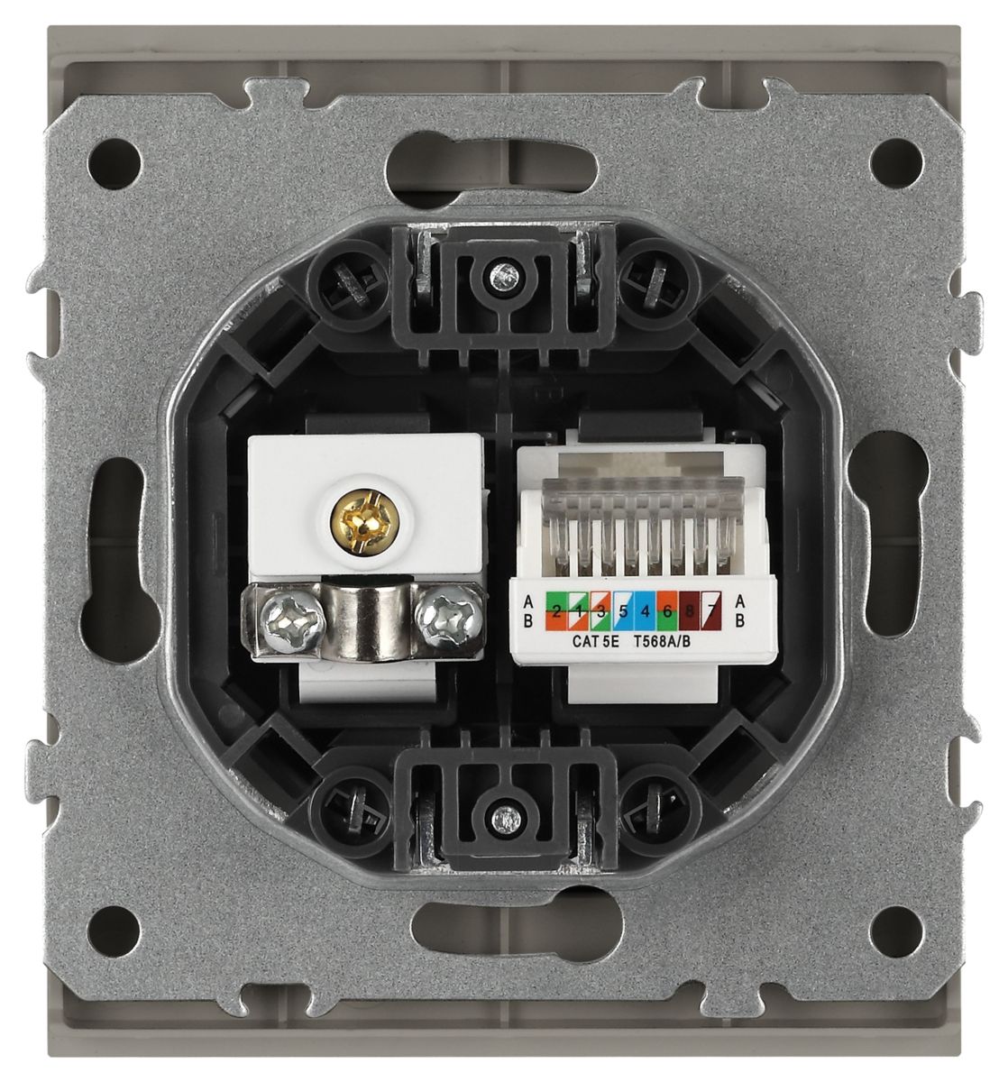 Розетка Эра Arktik 16-3110-07 комбинированная RJ45+TV титан Б0070500 в Санкт-Петербурге