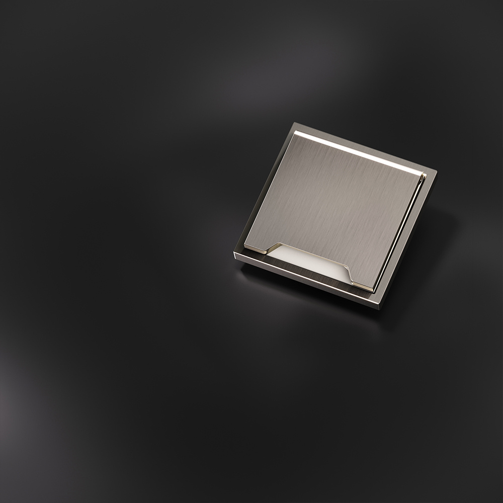 Накладка для розетки с заземлением защитными шторками и крышкой S70 Metal (никель) Voltum VLSM000811 в Санкт-Петербурге