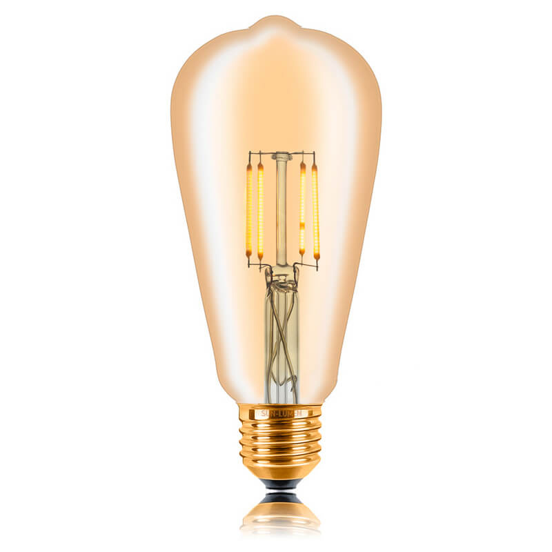 Лампа светодиодная филаментная Sun Lumen E27 4W 2200K золотая 057-271 в Санкт-Петербурге