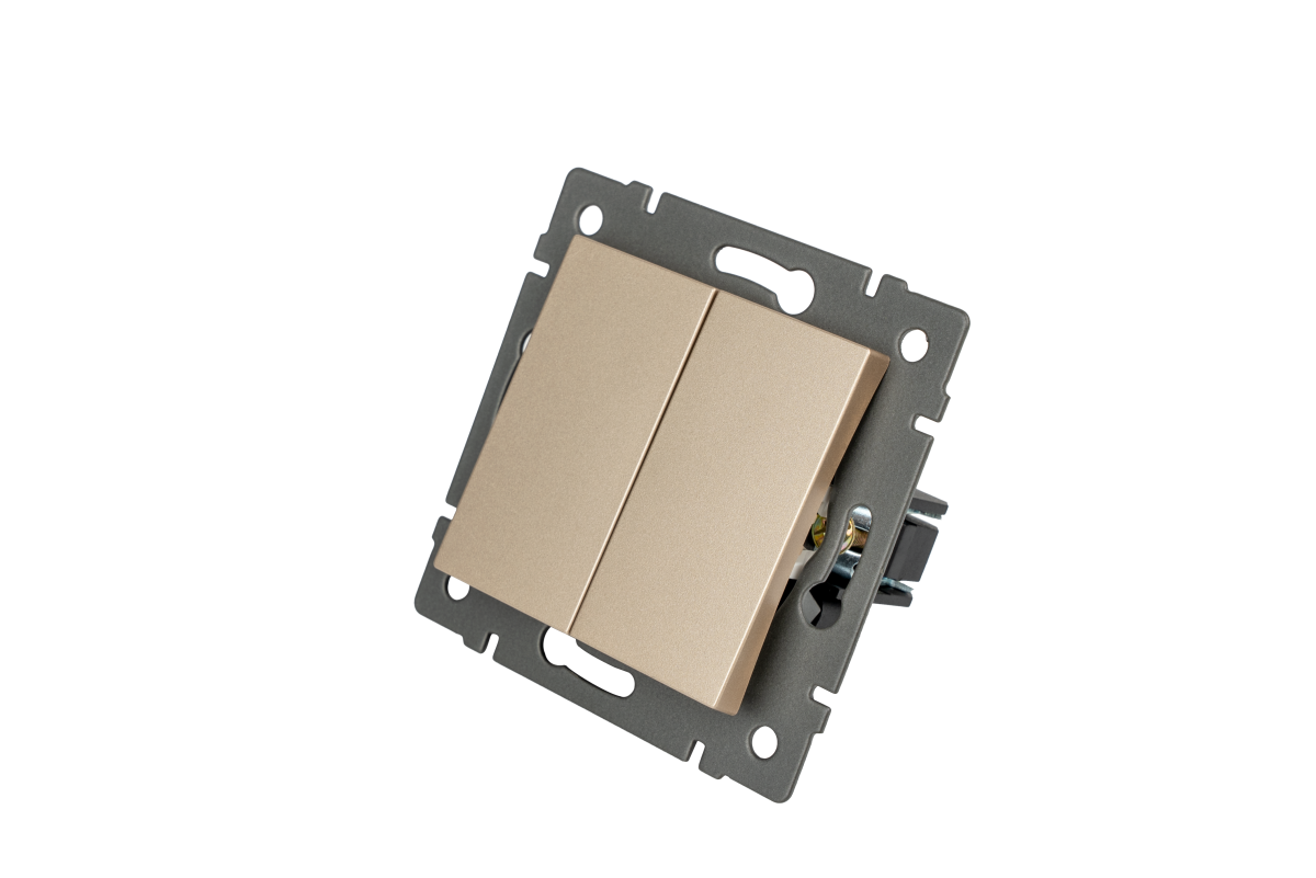Механизм выключателя двухклавишный проходной Arlight SWT-MKP2-PL-GD-V (250V, 10A) 049895 в Санкт-Петербурге