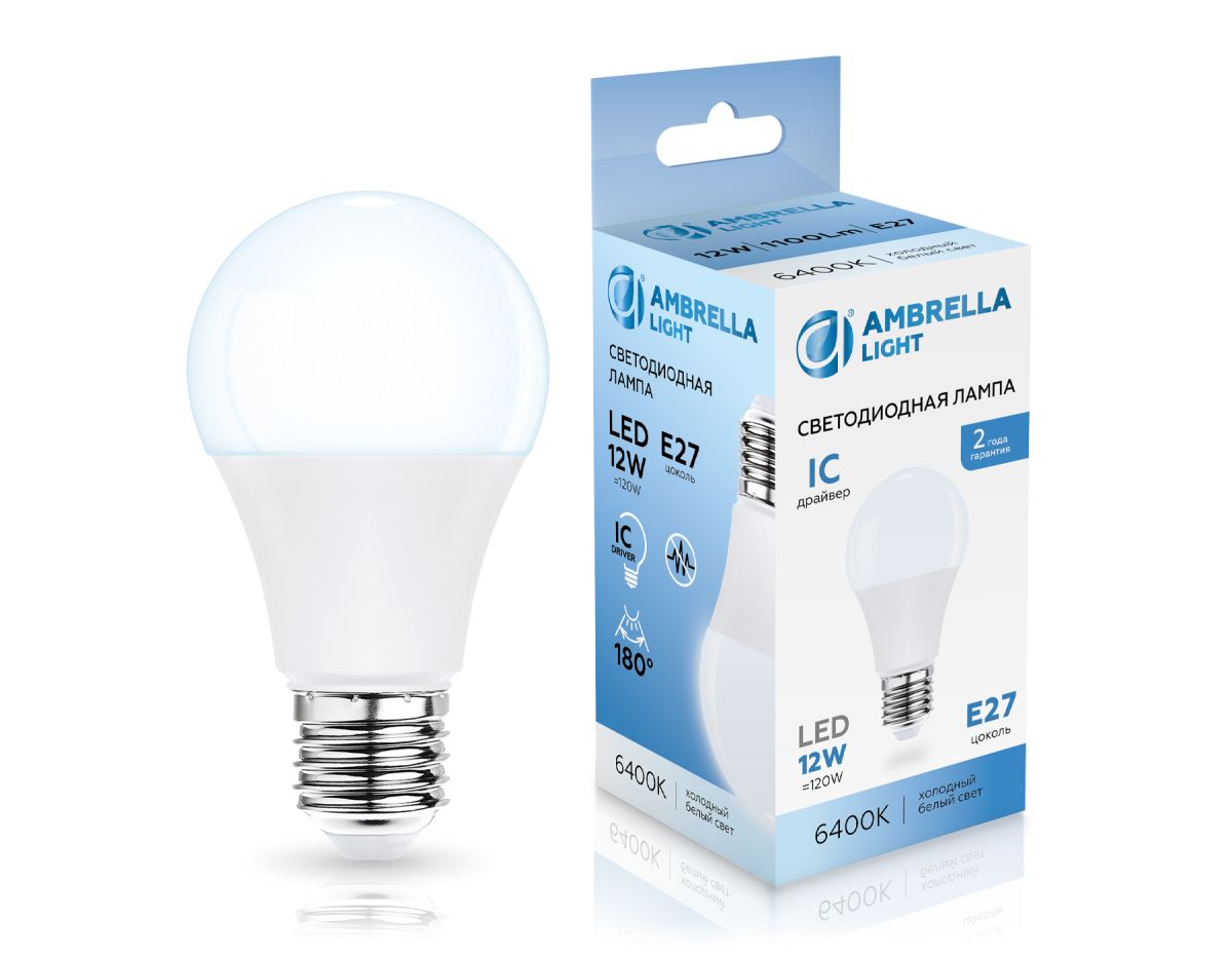 Светодиодная лампа Ambrella Light Bulbing E27 12W 6400K 601206 в Санкт-Петербурге