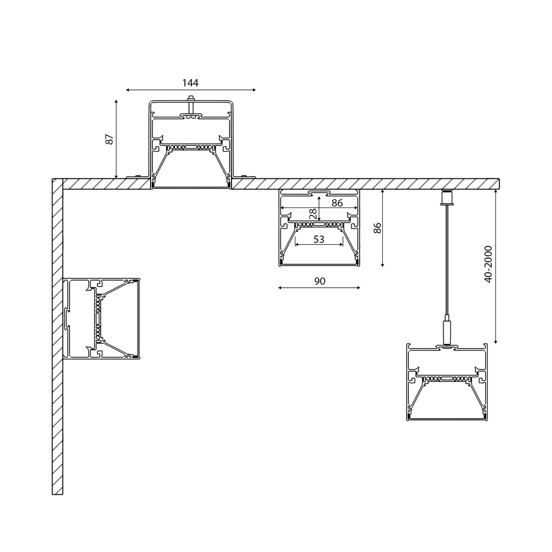 Профиль алюминиевый Lumker L.9086-W 003267 в Санкт-Петербурге