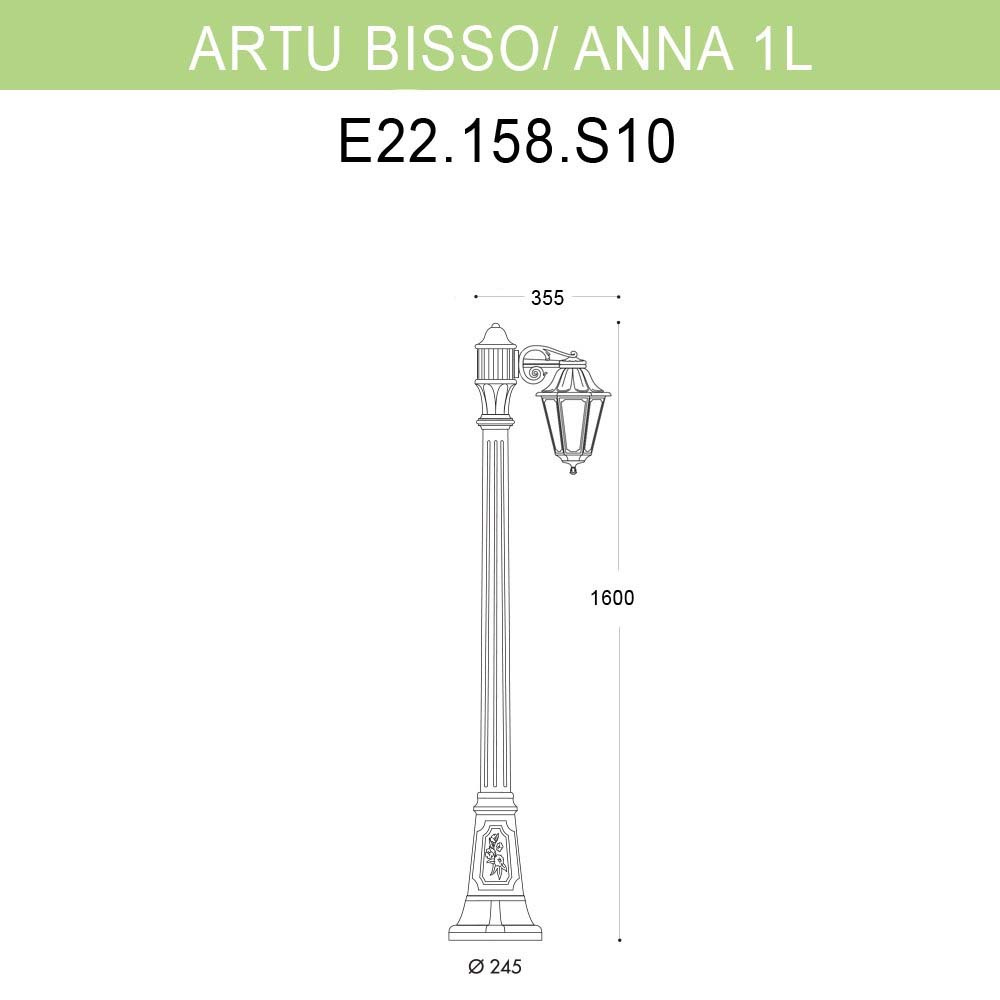 Уличный фонарь Fumagalli Artu Bisso/Anna 1L E22.158.S10.BYF1R в Санкт-Петербурге