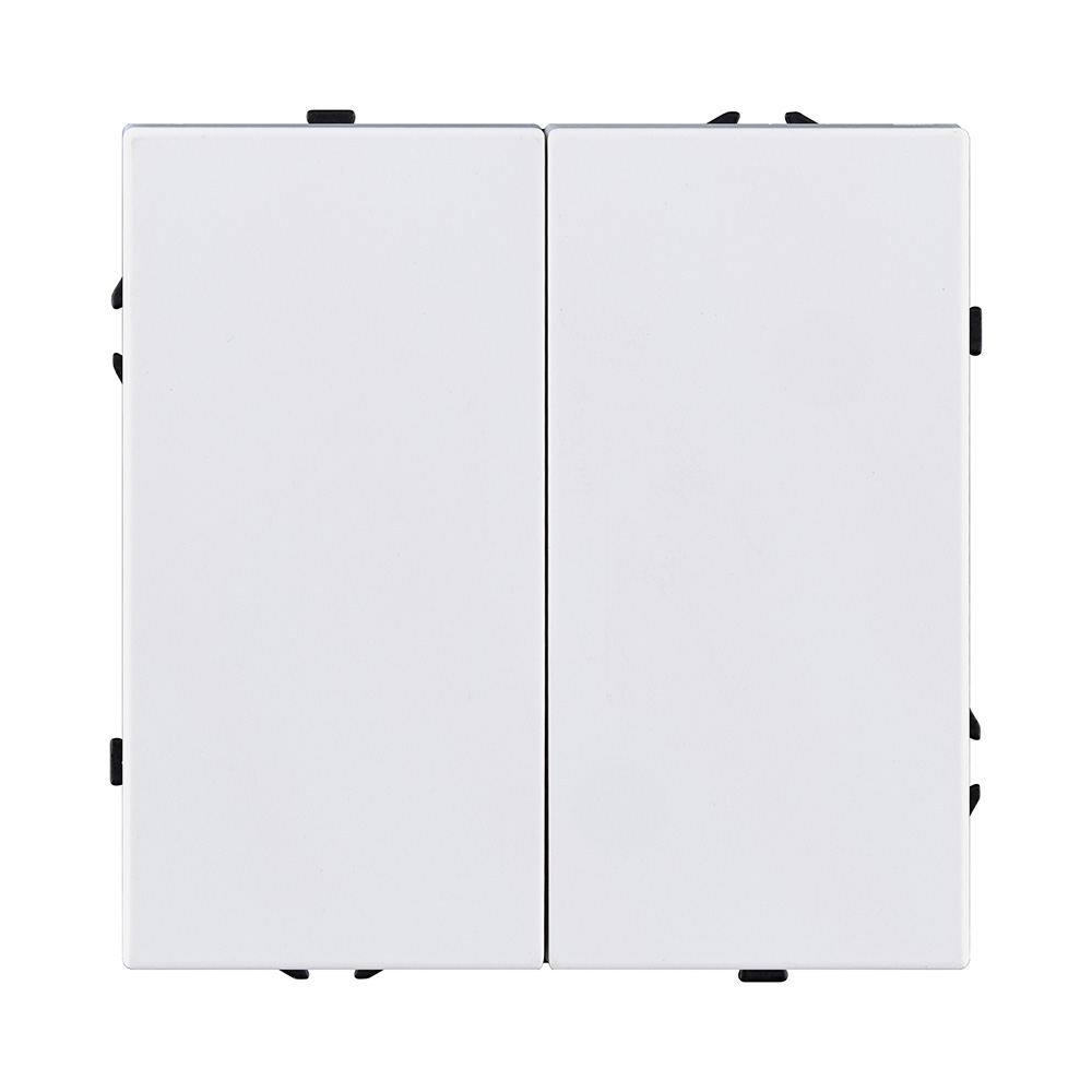 Выключатель 2-клавишный проходной 10А/250В, белый глянцевый Kollinger Eclipse EC-005WG в #REGION_NAME_DECLINE_PP#