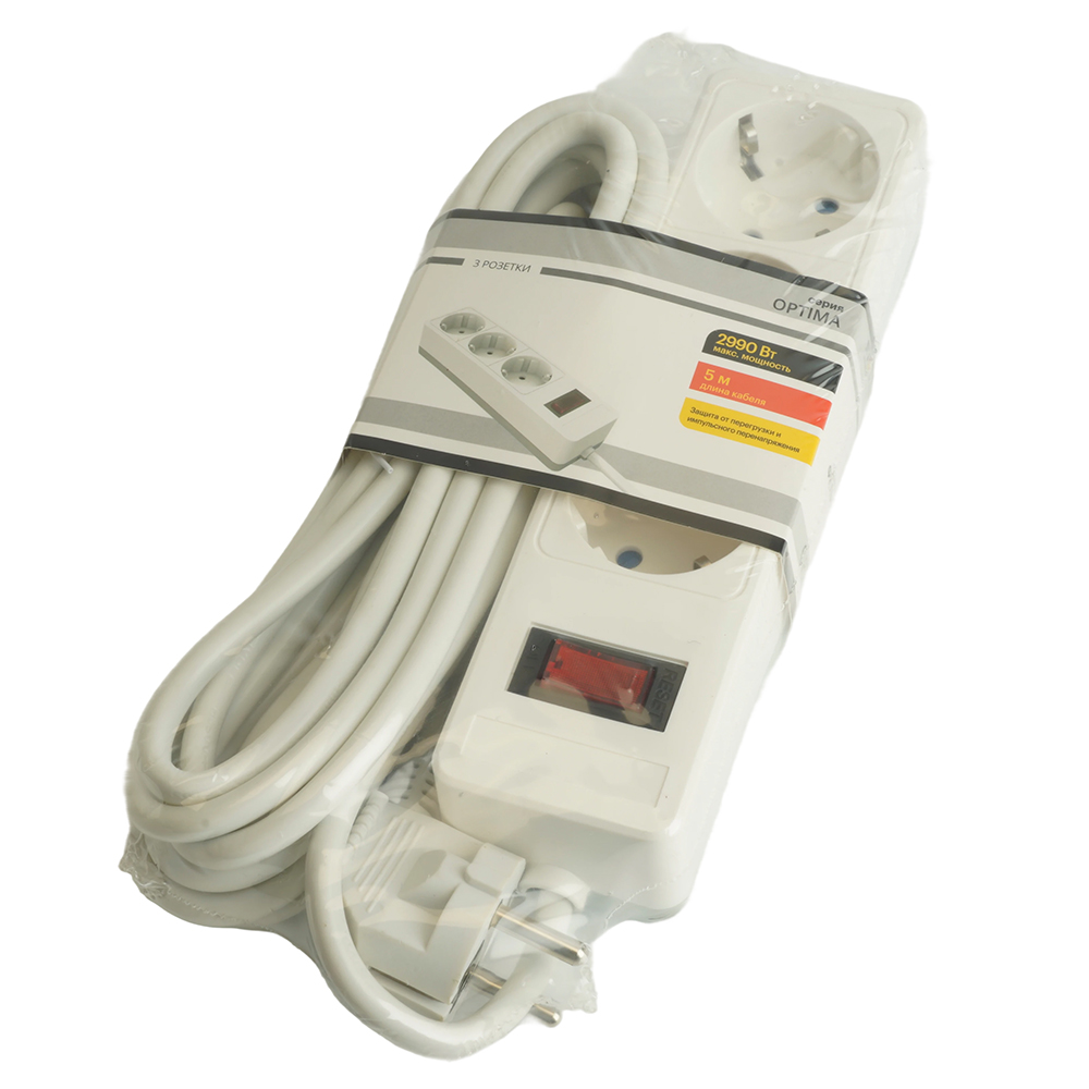 Сетевой фильтр 3-местный с/з Stekker Optima HM20-31-05 50088 в Санкт-Петербурге