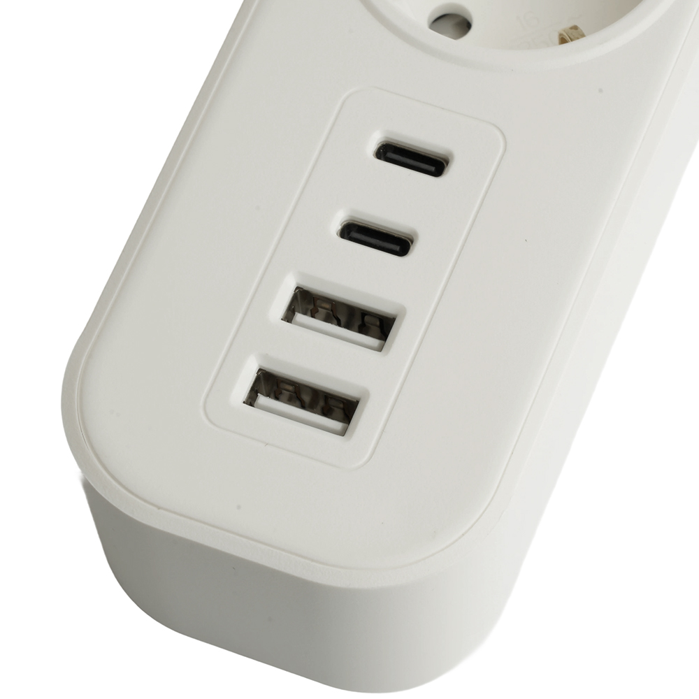 Сетевой фильтр 3-местный с/з и 2 USB-A+2 Type-C Stekker Nova HM21-31-02 50099 в Санкт-Петербурге