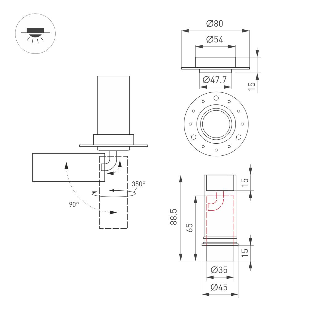 Встраиваемый спот Arlight SP-NUANCE-TRIMLESS-PULL-R35-7W Warm3000 049910 в Санкт-Петербурге