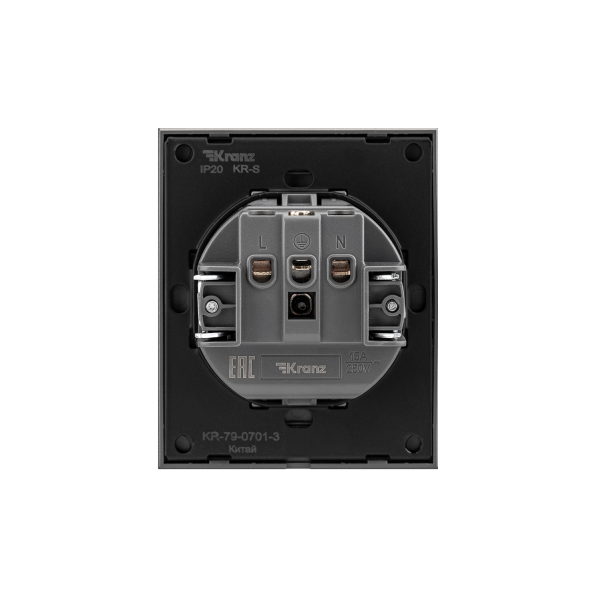 Розетка SETE 1-ая с/з с/у, со шторками 16А графит IP20/IP44 KRANZ KR-79-0701-3 в Санкт-Петербурге
