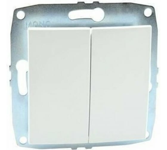 Выключатель двухклавишный Mono Electric Despina-Larissa 10А 250В белый 500-001925-102 в Санкт-Петербурге