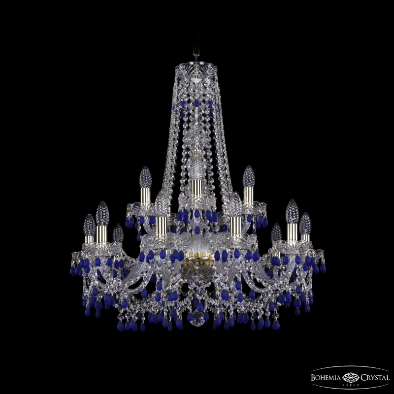 Подвесная люстра Bohemia Ivele Crystal 1410/10+5/240/h-75 G V3001 в Санкт-Петербурге