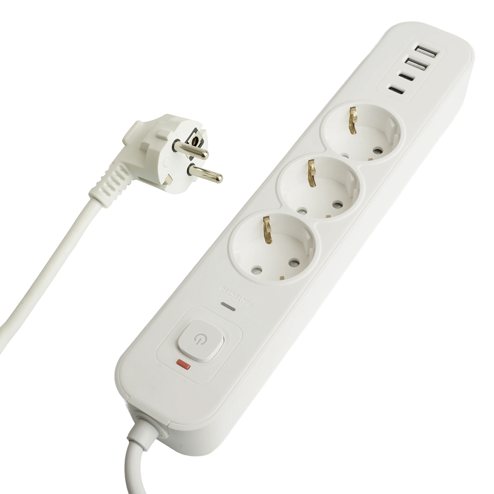 Сетевой фильтр 3-местный с/з и 2 USB-A+2 Type-C 3 Stekker Nova HM21-31-05 50101 в #REGION_NAME_DECLINE_PP#