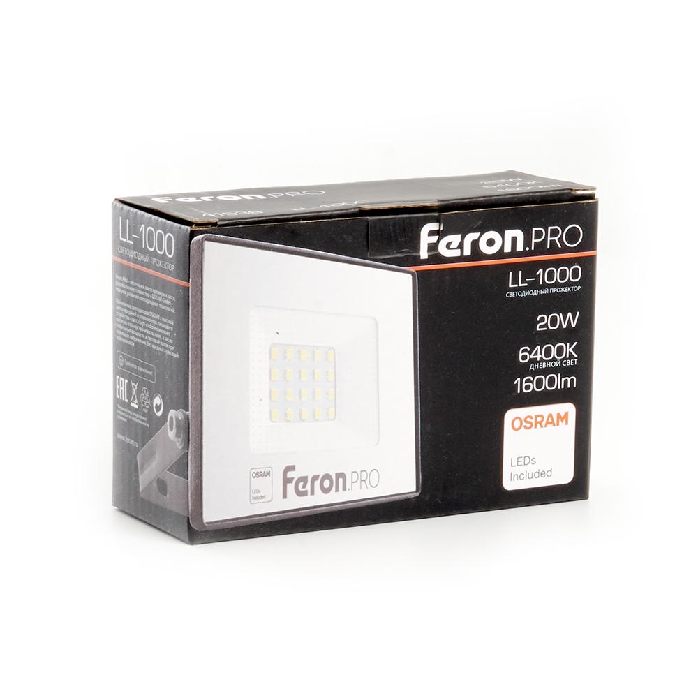 Светодиодный прожектор Feron LL-1000 20W 6400K 41538 в Санкт-Петербурге