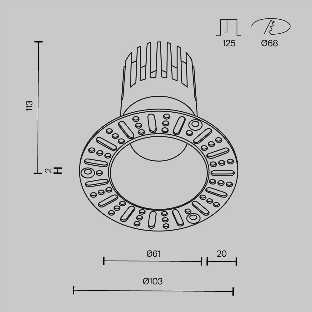 Встраиваемый светильник Maytoni Dip DL122-15W-2.7K-TRS-W в Санкт-Петербурге