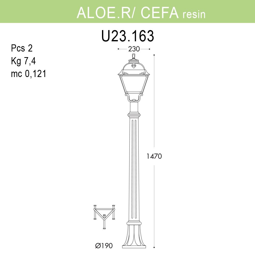 Уличный светильник Fumagalli Aloe R/Cefa U23.163.000.AXF1R в Санкт-Петербурге