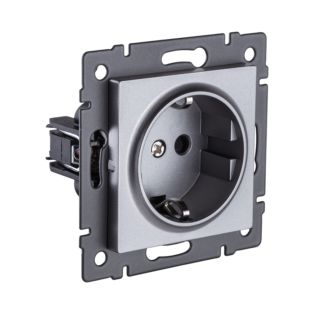 Розетка штепсельная SCHUKO 16A/250 В, серый Kollinger REA-002GY для Aspekt, Eleganz, Reflex в #REGION_NAME_DECLINE_PP#