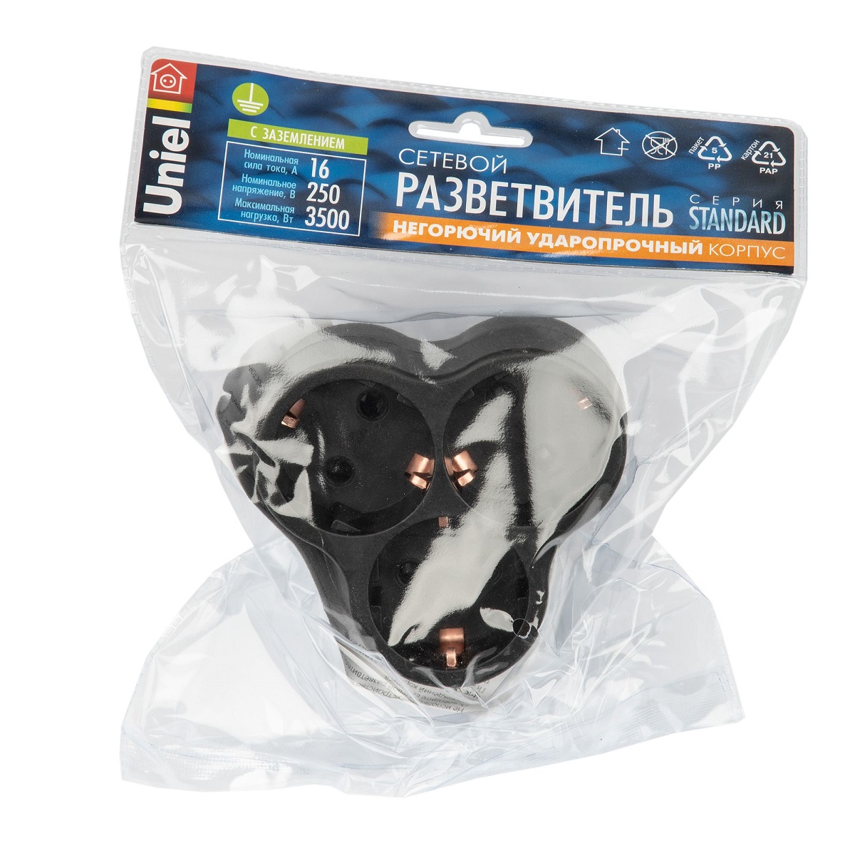 Сетевой разветвитель Uniel S-GES3-16F BLACK UL-00011236 в Санкт-Петербурге