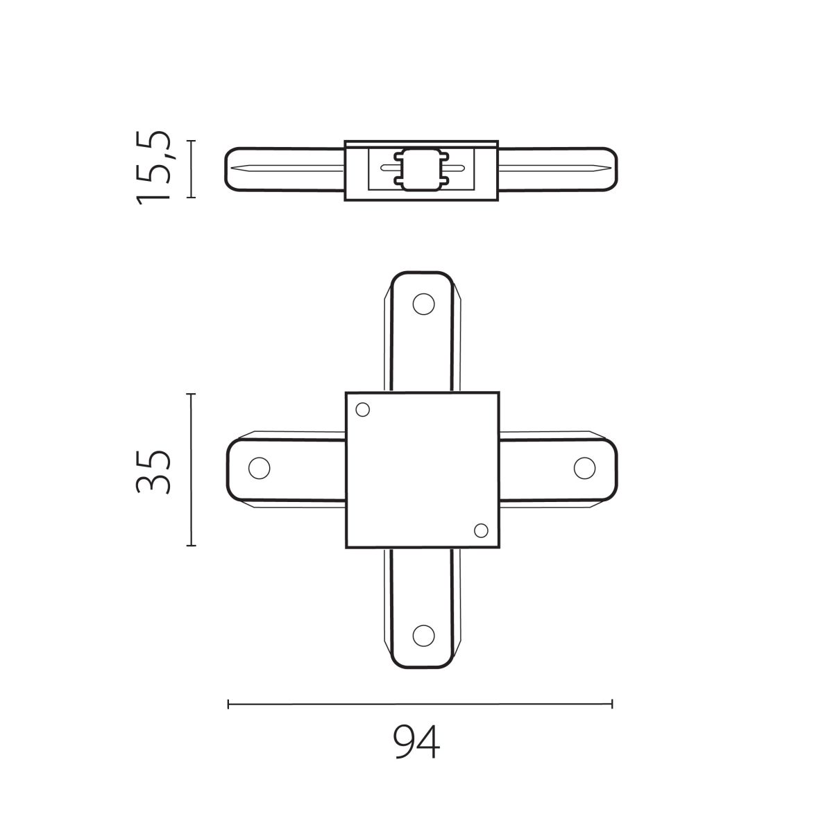Соединитель X-образный однофазный к 50202X-P, 50203X-P 502126 Barra Lightstar 502146-P в Санкт-Петербурге