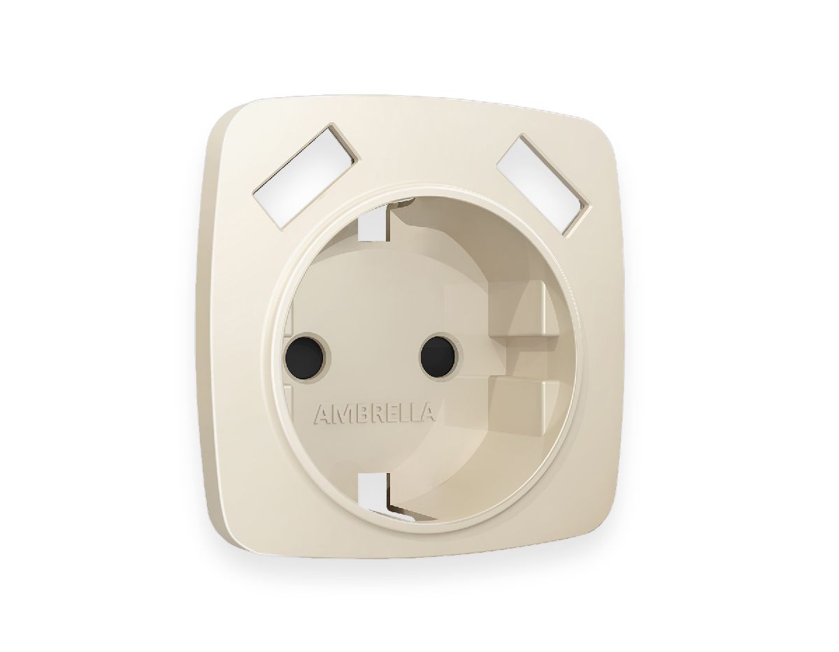 Лицевая панель для розетки с/з со шторками 2USB A+A Ambrella Volt Omega OP3290 в Санкт-Петербурге