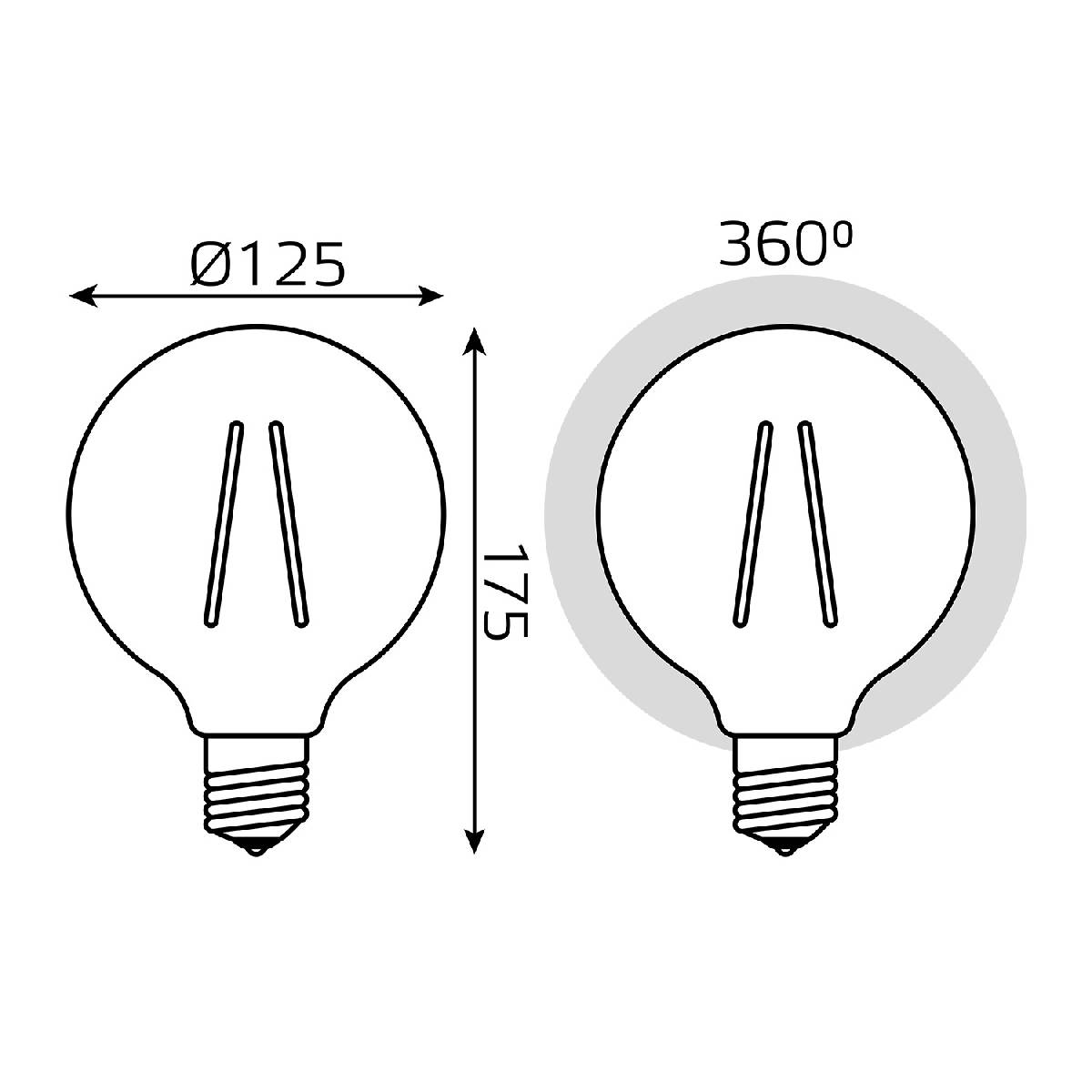Светодиодная филаментная лампа Gauss Filament E27 10W 2400K 158802010-D в #REGION_NAME_DECLINE_PP#