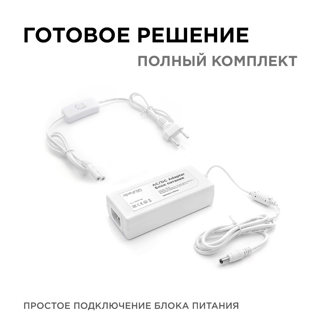 Блок питания Apeyron 12В 48Вт IP44 4А разъем 2,5*5,5мм 03-19 в Санкт-Петербурге