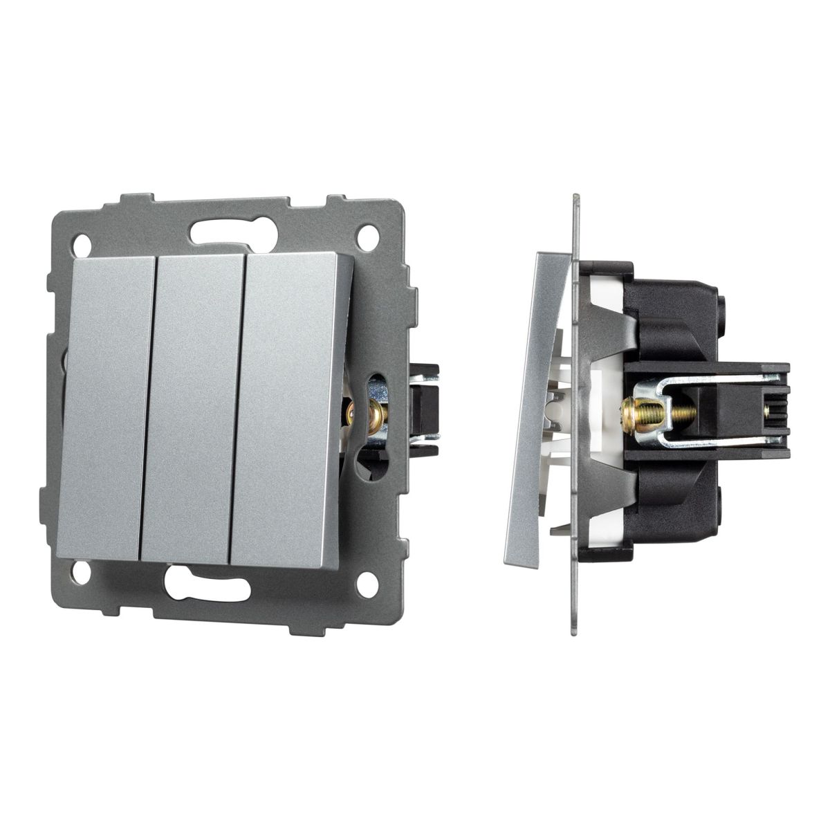 Механизм выключателя трехклавишный непроходной Arlight SWT-MK03-PL-GR-V (250V, 10A) 049898 в Санкт-Петербурге