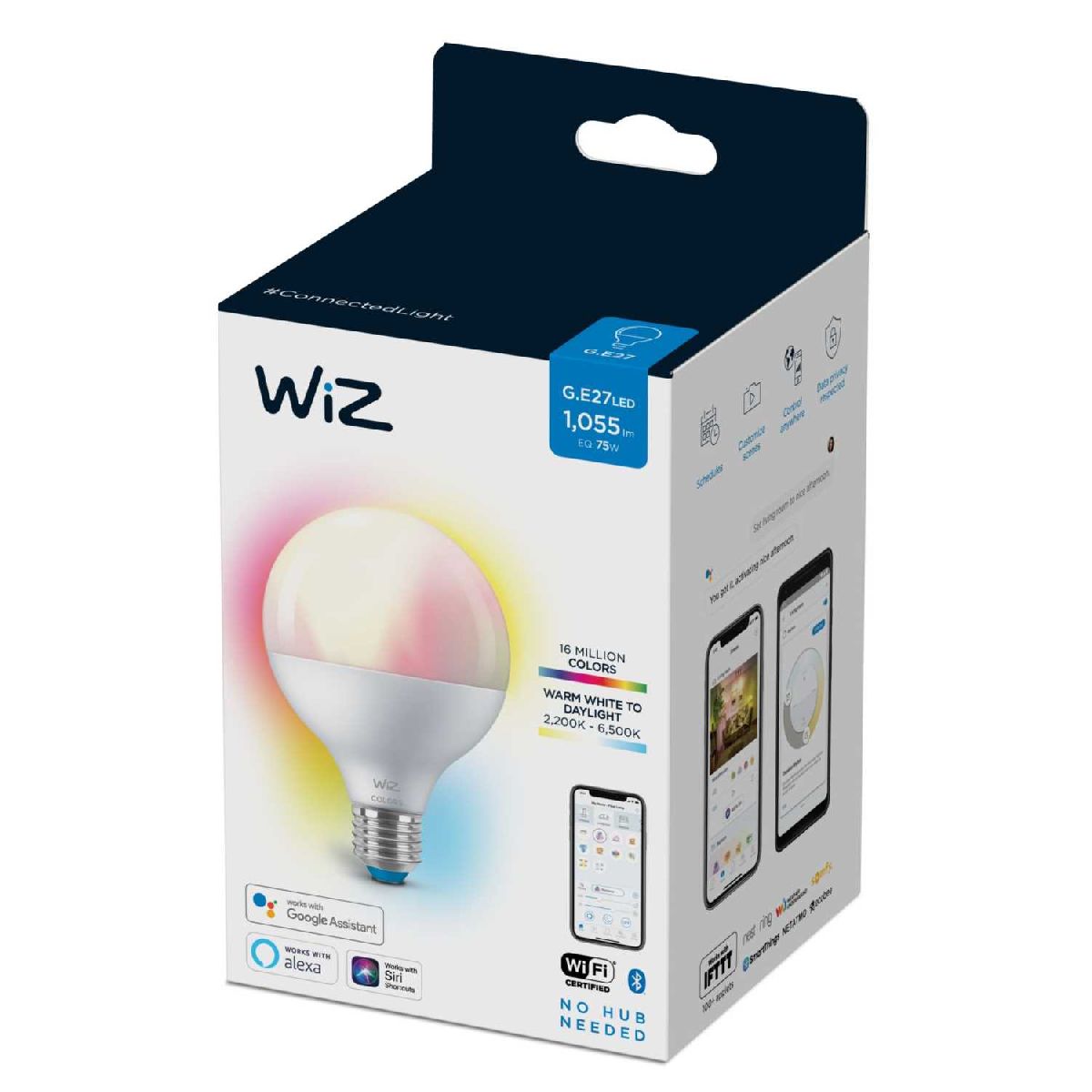 Умная светодиодная лампа Wiz Wi-Fi BLE75WG95E27922-65RGB1PF/6 E27 7W 2200/6500K 929002383902 в Санкт-Петербурге