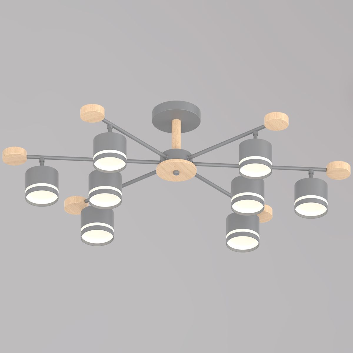 Люстра на штанге Reluce 78730-0.3-08 GX53 GREY+WOOD в Санкт-Петербурге