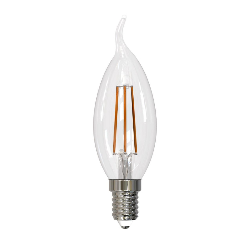 Лампа светодиодная филаментная (UL-00005170) Uniel E14 11W 3000K прозрачная LED-CW35-11W/3000K/E14/CL PLS02WH в Санкт-Петербурге