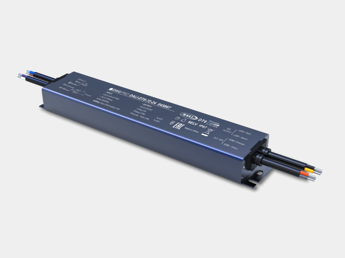 Диммируемый блок питания для светодиодных лент SWG Pro DALI DT6, 24 В, 72 Вт, IP67, DALI-DT6-72-24 00-00045867 в #REGION_NAME_DECLINE_PP#