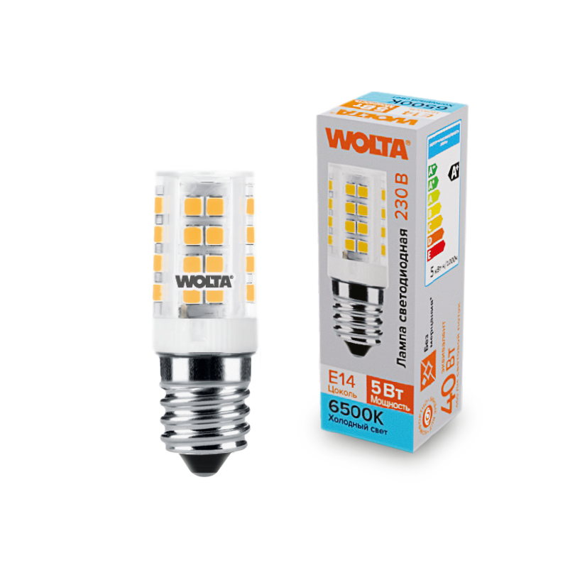 Светодиодная лампа WOLTA 5Вт 6500K E14 кукуруза матовая WSTD-JCD-5W6KE14-C в Санкт-Петербурге