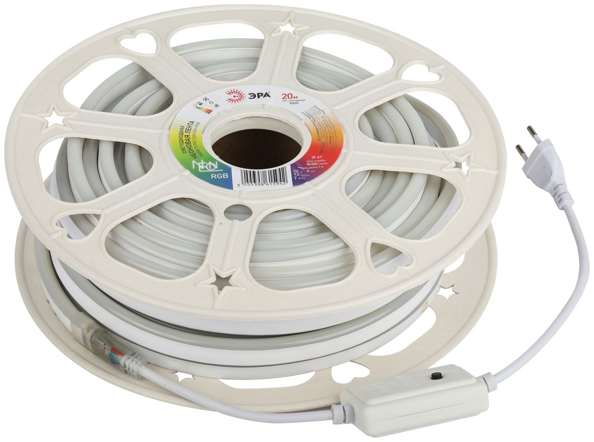 Светодиодная неоновая лента Эра N5050-72-IP67-220V-20m-RGB Б0053983 в Санкт-Петербурге