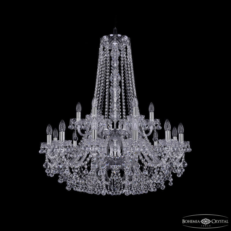 Подвесная люстра Bohemia Ivele Crystal 1409/12+6/300/h-94/2d Ni в Санкт-Петербурге