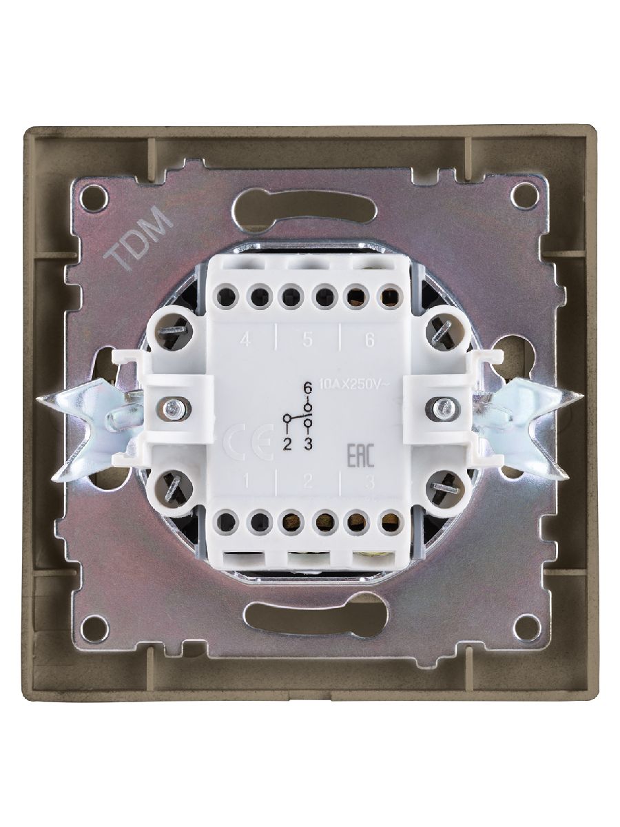 Выключатель одноклавишный на 2 направления Лама TDM Electric SQ1815-0706 в Санкт-Петербурге