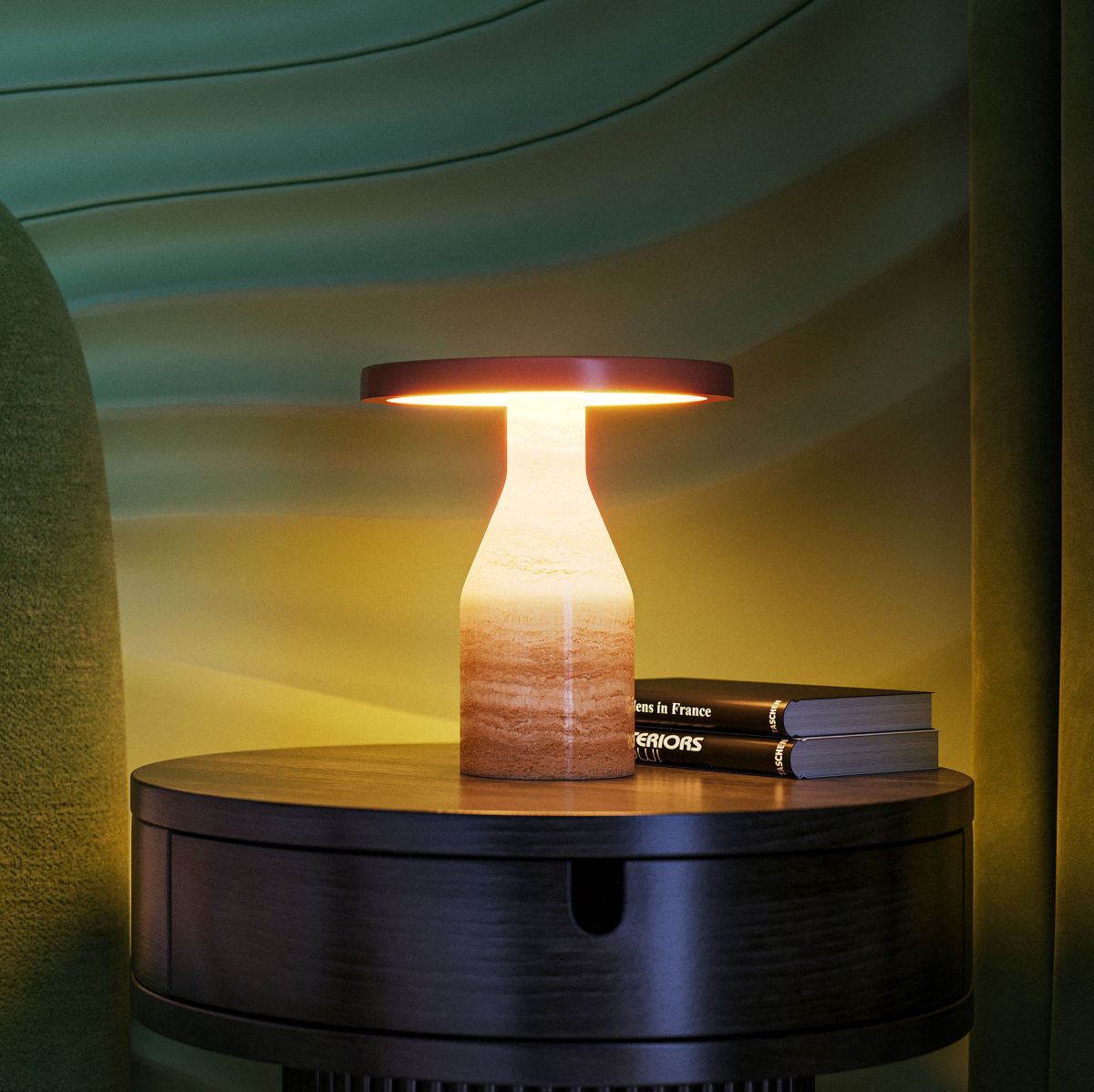 Настольная лампа Arlight SP-CROOD-TAB-R22.5x24-7W Warm3200-MIX (RD-BRG, 140 deg, 230V) (IP20, Травертин) 061732 в #REGION_NAME_DECLINE_PP#