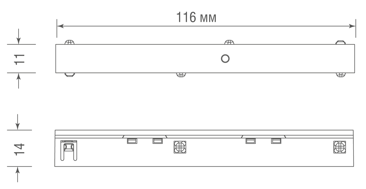 Токопроводящий прямой соединитель для шинопровода Donolux Slim Line Connector 180 DLS W в Санкт-Петербурге