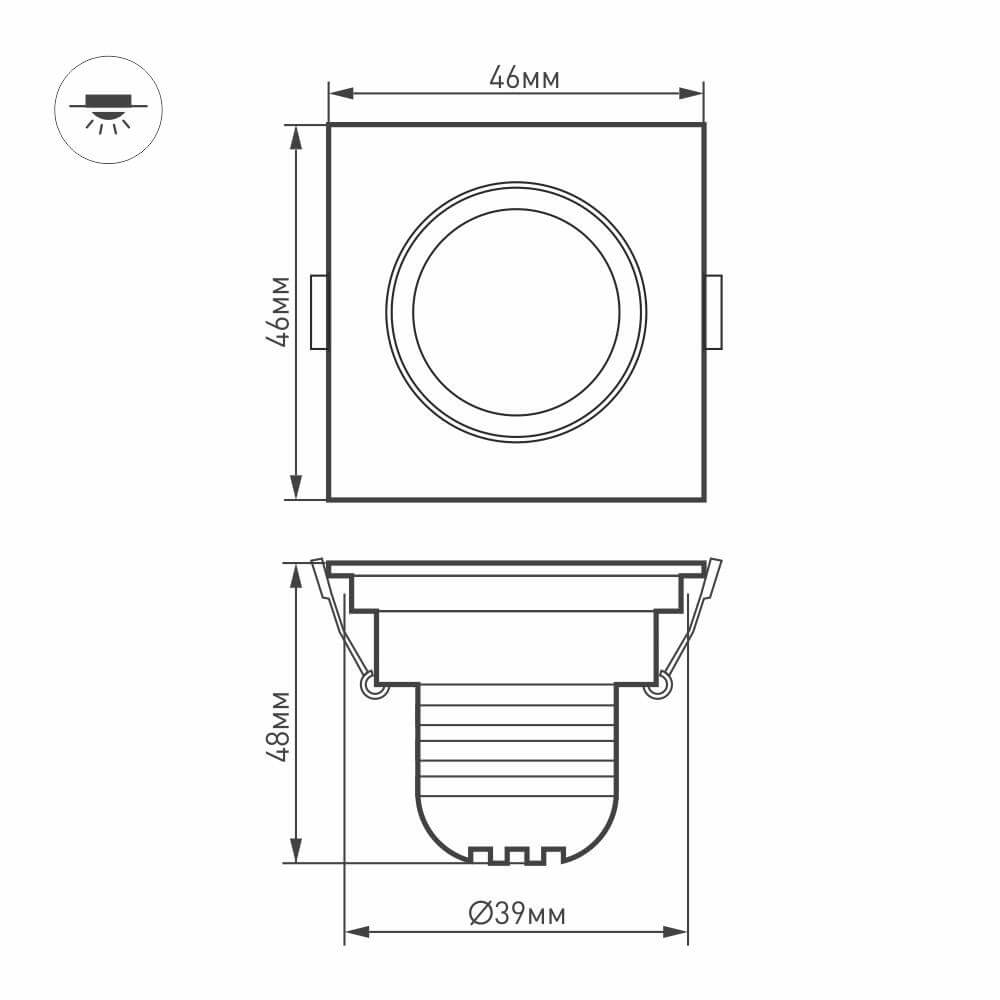 Мебельный светильник Arlight LTM-S46x46WH 3W Warm White 30deg в Санкт-Петербурге