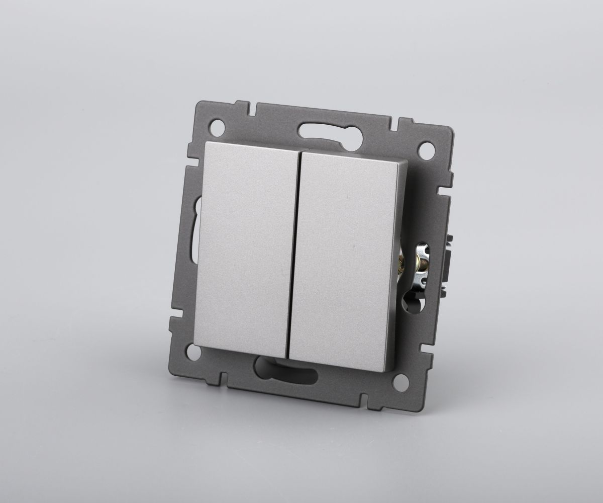 Механизм выключателя двухклавишный самовозвратный Arlight SWT-MKR2-PL-GR-V (250V, 10A) 049885 в Санкт-Петербурге