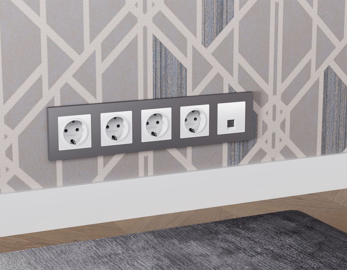 Комплект механизма компьютерной розетки RJ-45 экранированной с автоматической защитной шторкой Alfa Белый матовый Quant Ambrella Volt MA132005 (AP1320, VM185) в Санкт-Петербурге