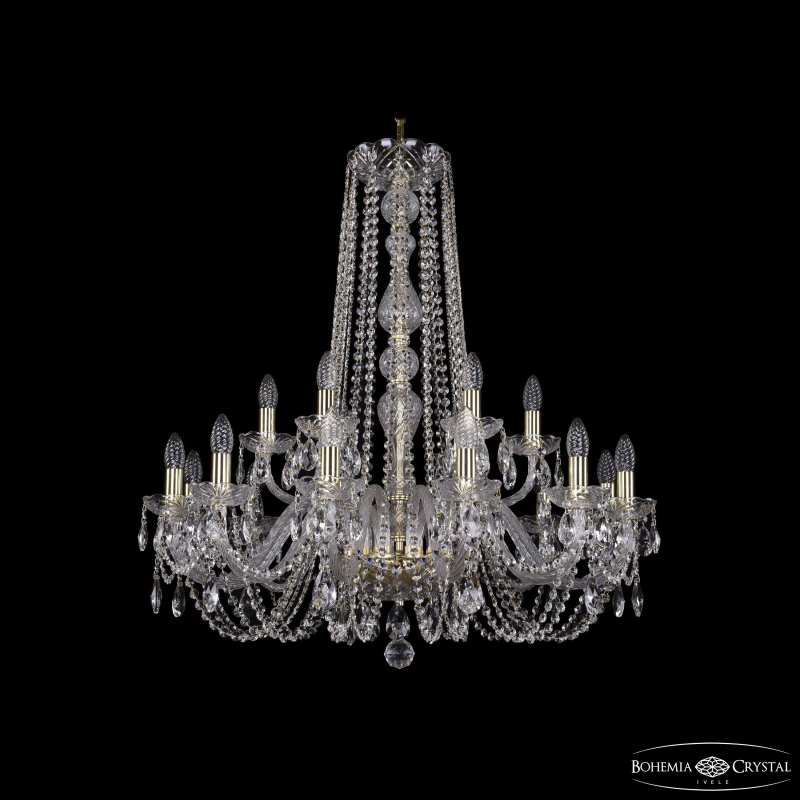 Подвесная люстра Bohemia Ivele Crystal 1402/12+6/300/h-90 G в Санкт-Петербурге
