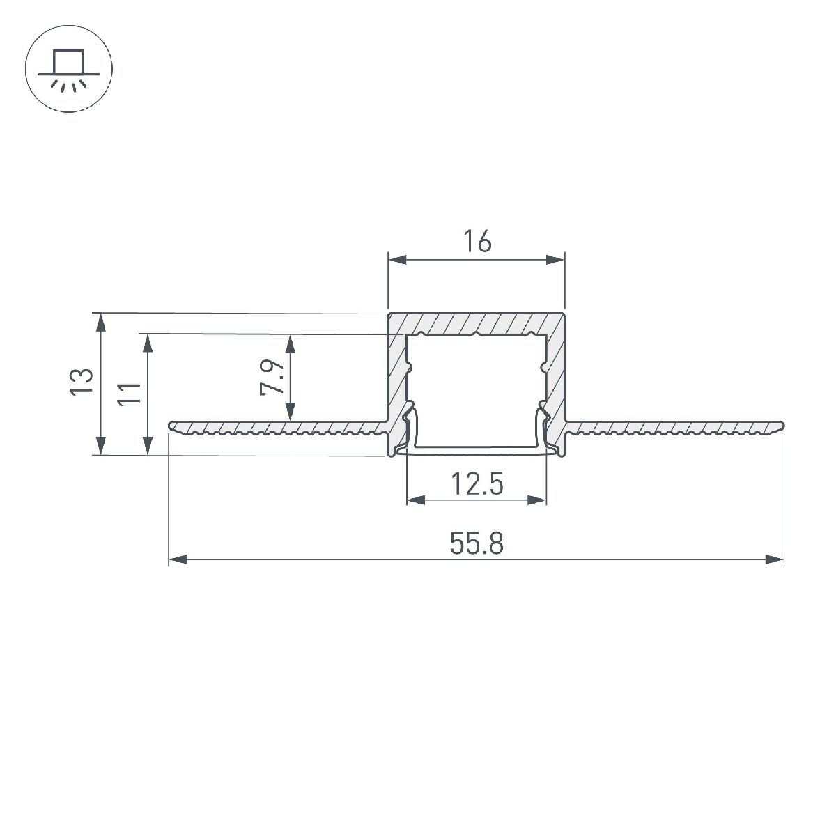 Алюминиевый профиль Arlight SL-LINIA16-FANTOM-2000 ANOD 049012 в Санкт-Петербурге