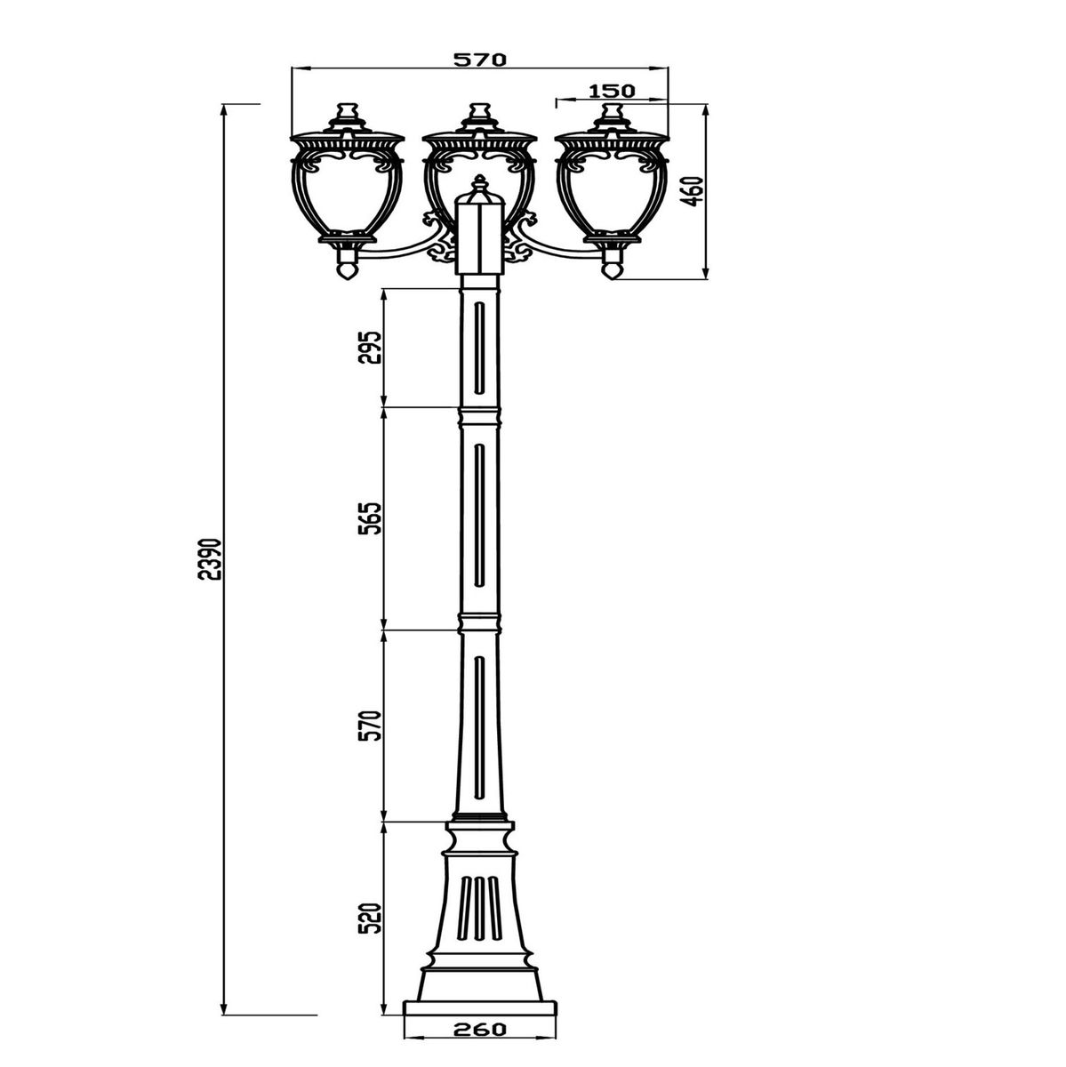 Ландшафтный светильник Maytoni Fleur O414FL-03BZ в Санкт-Петербурге