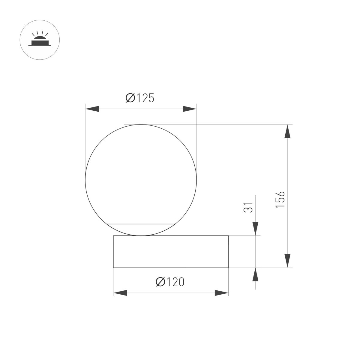 Настольная лампа в виде шара Arlight SP-ORNELLA-TAB-L150-R125-6W Warm3200-MIX (WH, 300 deg, 230V, TOUCH-DIMM) (IP20 Металл) 059532 в Санкт-Петербурге