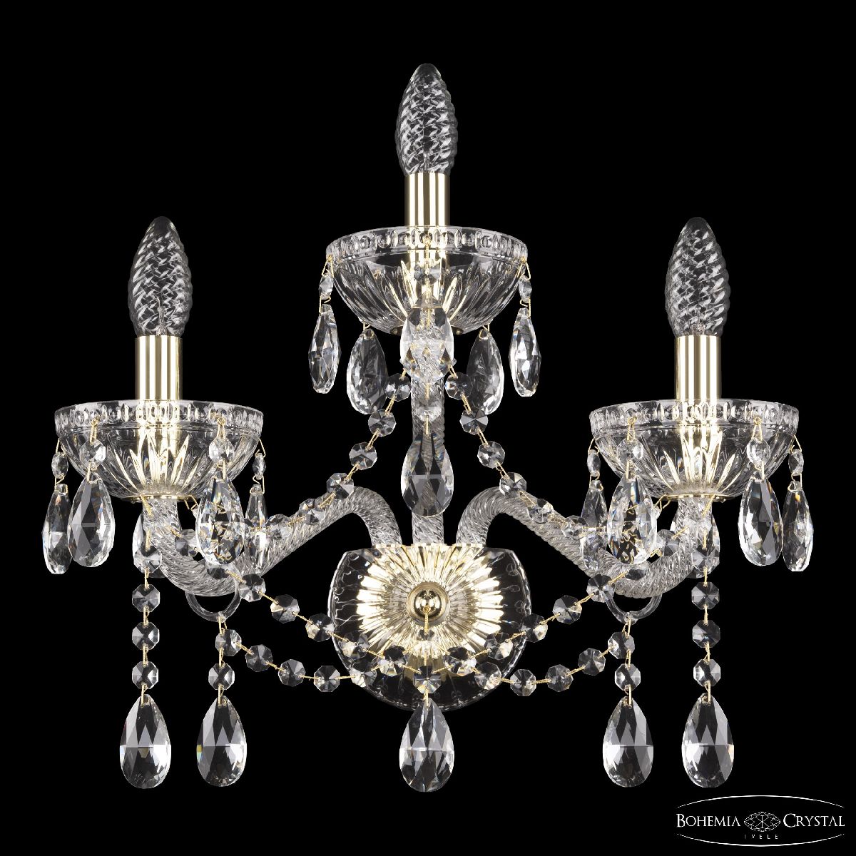 Бра Bohemia Ivele Crystal 5413B/2+1/165 G Clear/M-1G в Санкт-Петербурге