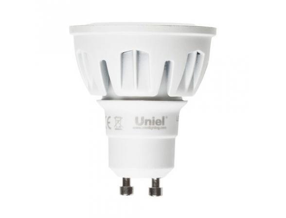 Лампа светодиодная (08144) Uniel GU10 6W 4500K JCDR матовая LED-JCDR-6W/NW/GU10/FR/38D ALM01WH в Санкт-Петербурге
