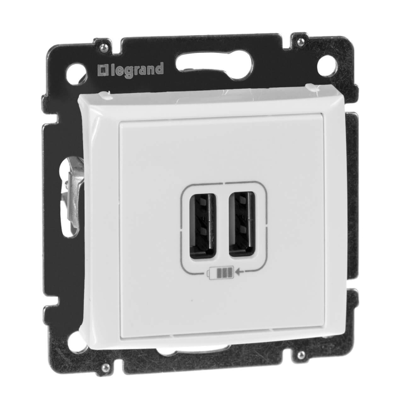 Розетка USB двойная Legrand Valena 240V/5V 2400mA белая 770470 в Санкт-Петербурге