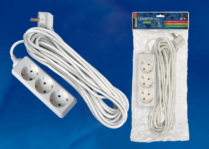 Удлинитель (02889) 3гн х 10м с/з Uniel Standard S-GCD3-10 в Санкт-Петербурге