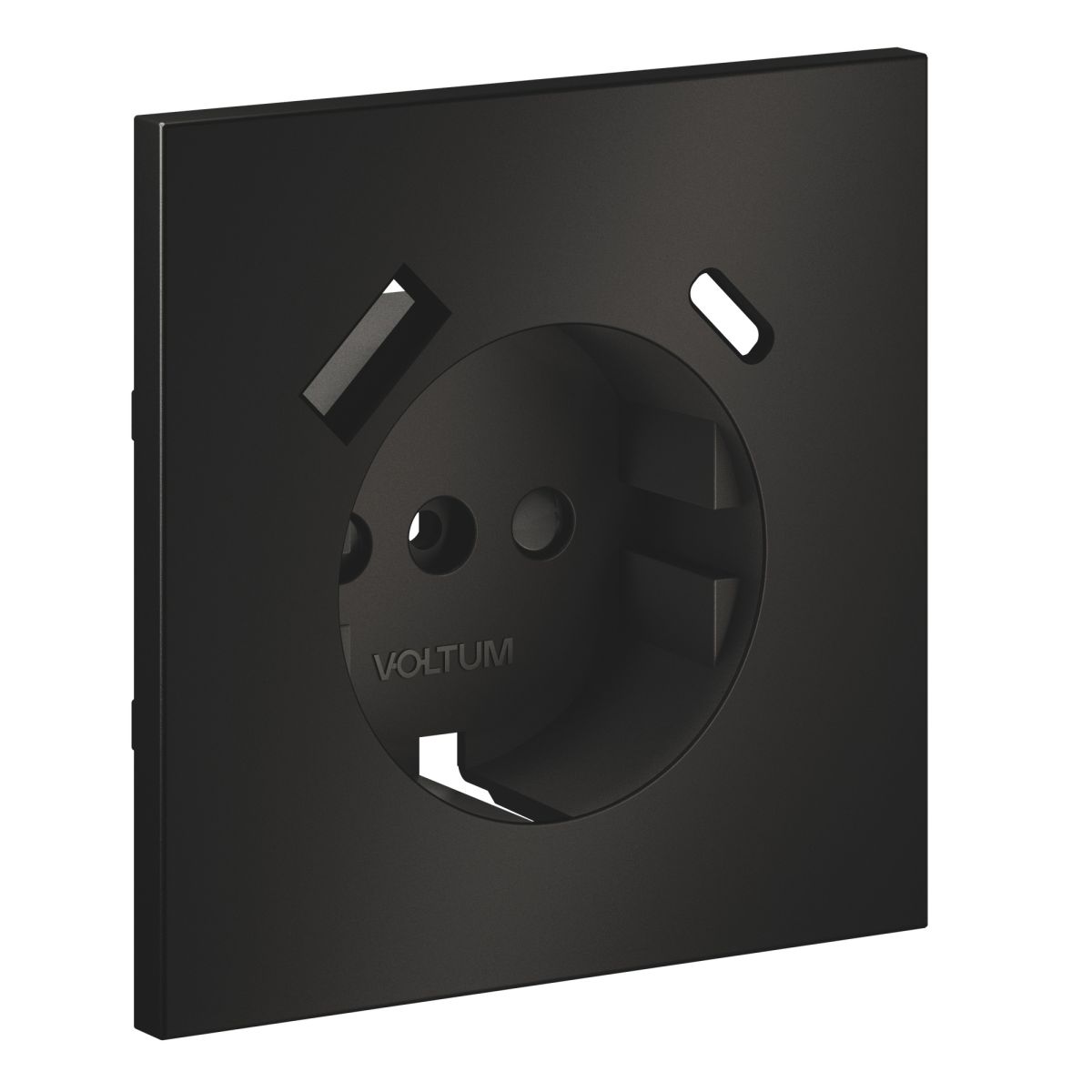 Накладка для розетки с заземлением и защитными шторками с USB A+C S70 Metal (антрацит) Voltum VLSM001012 в Санкт-Петербурге
